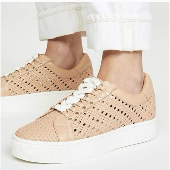 Joie Shoes - Joie Handan Woven Leather Platform Sneakers